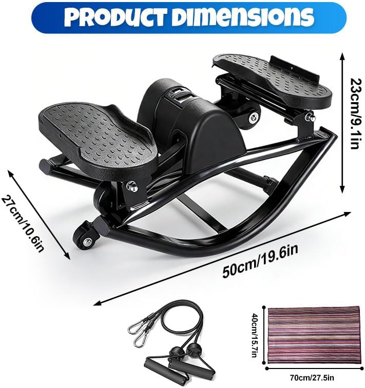 Rock Stepper Side to Side, with Digital Display, Workout Machine for Legs & Glutes,Side Stepper, Mini Stepper for Home, Apartment and Dormitory Use Home Workout The Rock Stepper