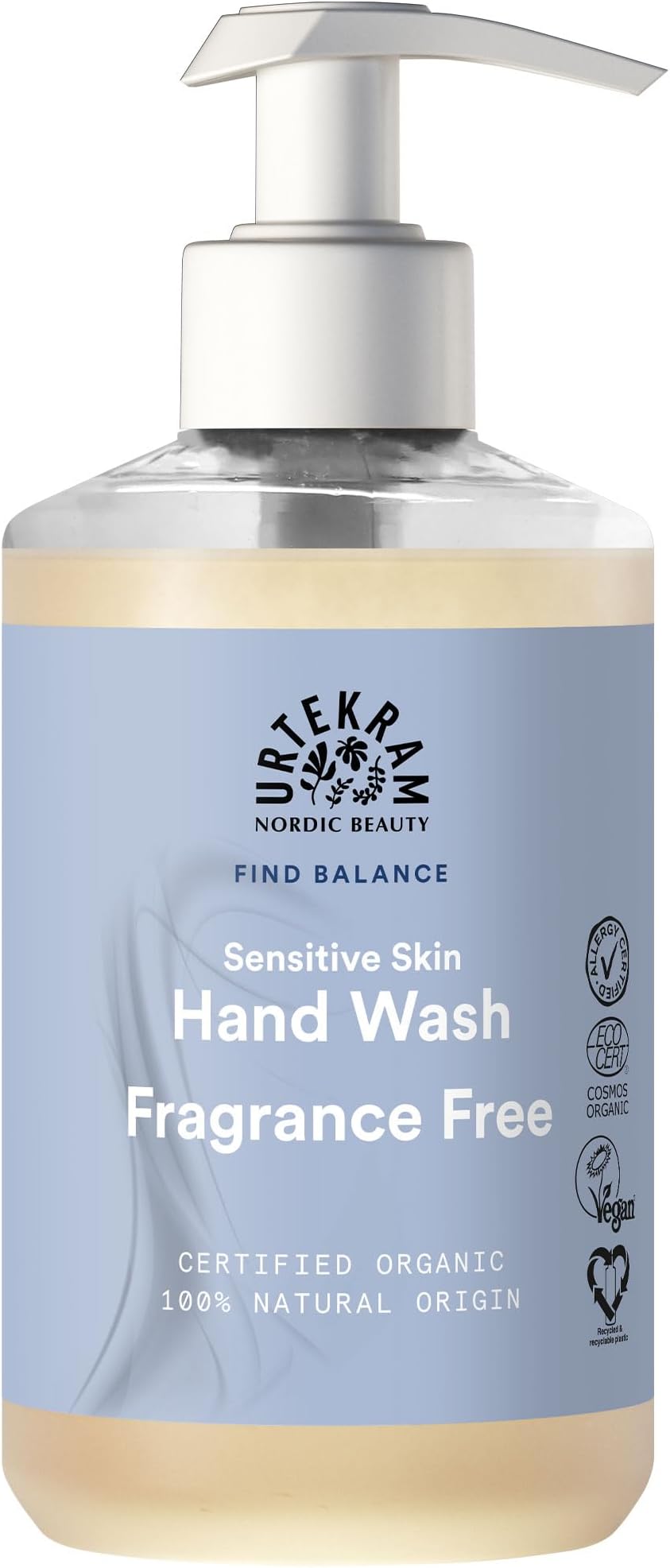 Urtekram Hand Soap - No Perfume, Find Balance, Sensitive, Hand Soap, 300 ml, Vegan, Organic