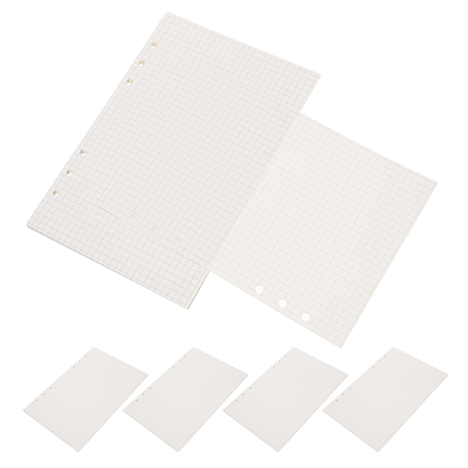 6stücke Liniertes Papier für Ordner Planer-einlagen Notizbuch-einlagen Blanko-nachfüllblätter Kariertes Notizbuchpapier