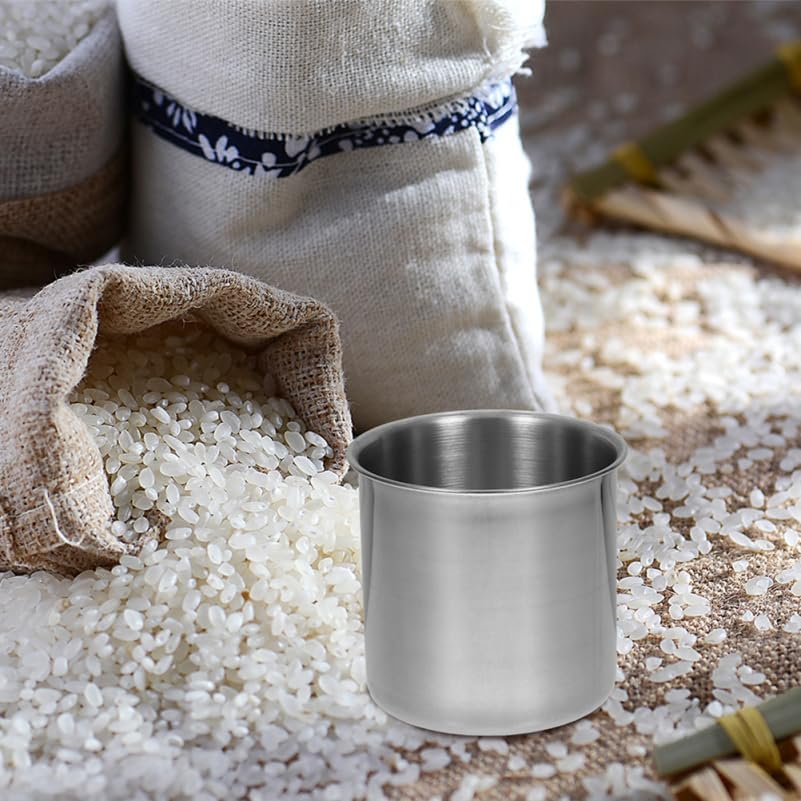 Healifty Rice Measuring Cup Set of 2 Stainless Steel Measure Cups for Rice Cooker Measuring Cup for Flour Water and Other Ingredients Easy Clean Kitchen Tool 2.99 X 2.99 X 2.75 in