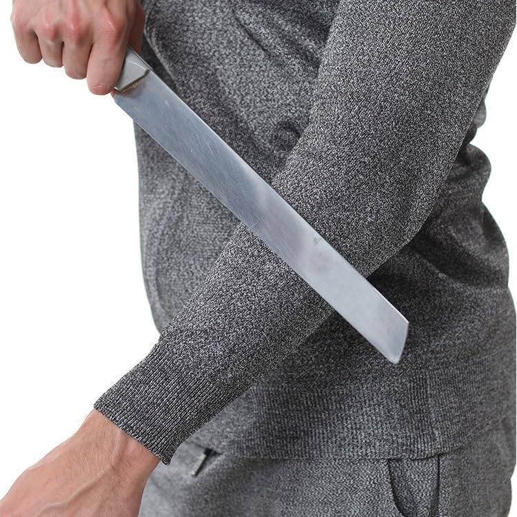 Jednostronny Zamek Błyskawiczny Dzianinowy, Lekka Kurtka, Odzież Robocza Odporna Na Zużycie/Przecięcia/Przecięcia, Dla Policji I Pracowników Ochrony,3XL-Grey
