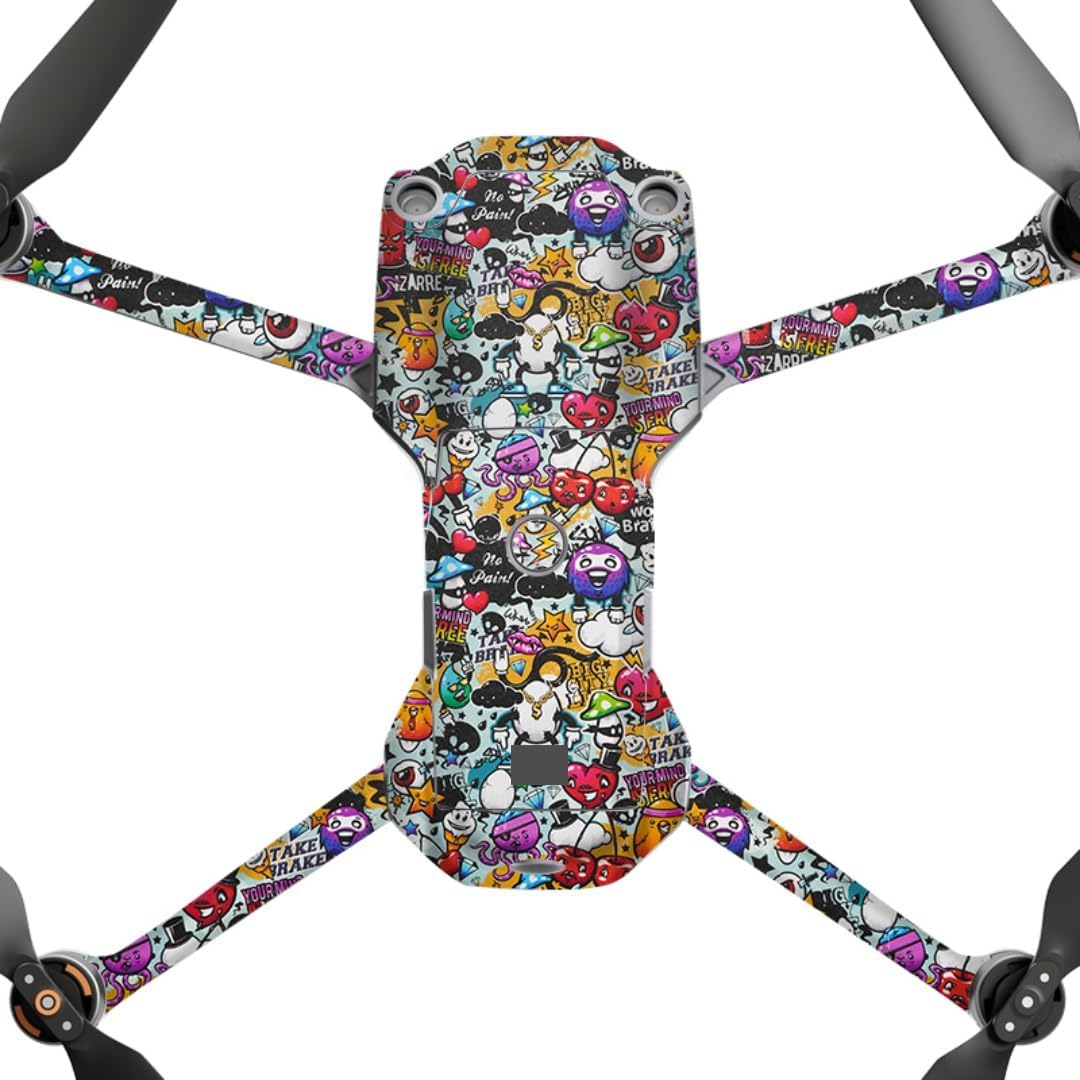 AIR2S Anti-Scratch Camera Vinyl Wrap Film Decal Skin for DJI Air 2S Body Accessories Protective Sticker Protector Coat (Graffiti White, for DJI Air 2S)