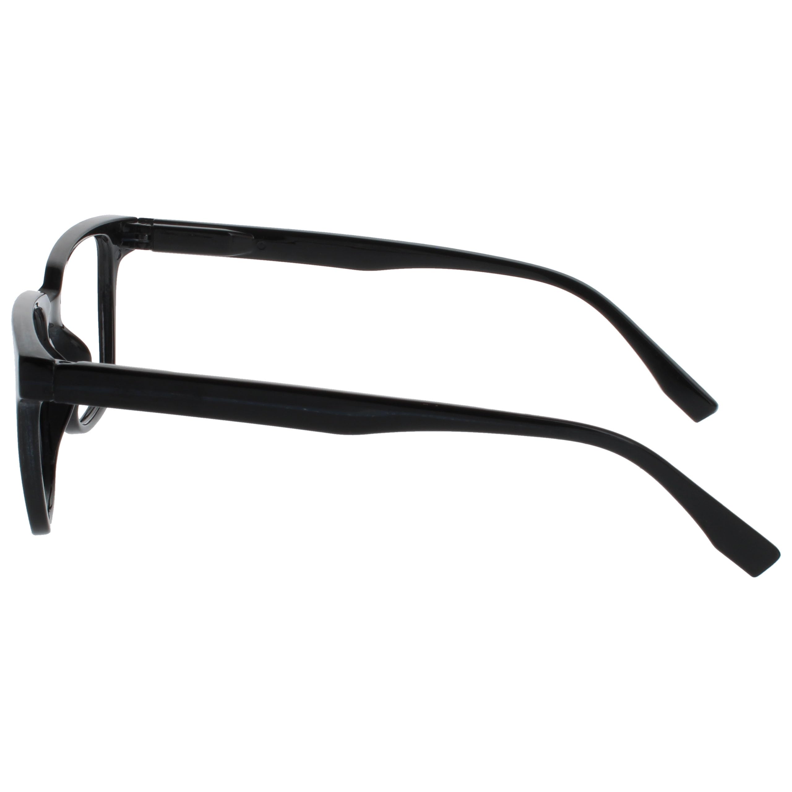OPULIZE LEO Gafas de Lectura - Montura Rectangular Grande - Negro - Hombre Mujer - Bisagras de Muelle - R55-1 - +1.00