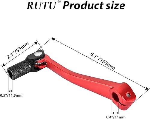 Miniatura 8 de RUTU Palanca de cambios plegable, palanca de cambios de aluminio, compatible con motocicleta XR50 CRF50 XR CRF 50cc 70cc 90cc 110cc 125c