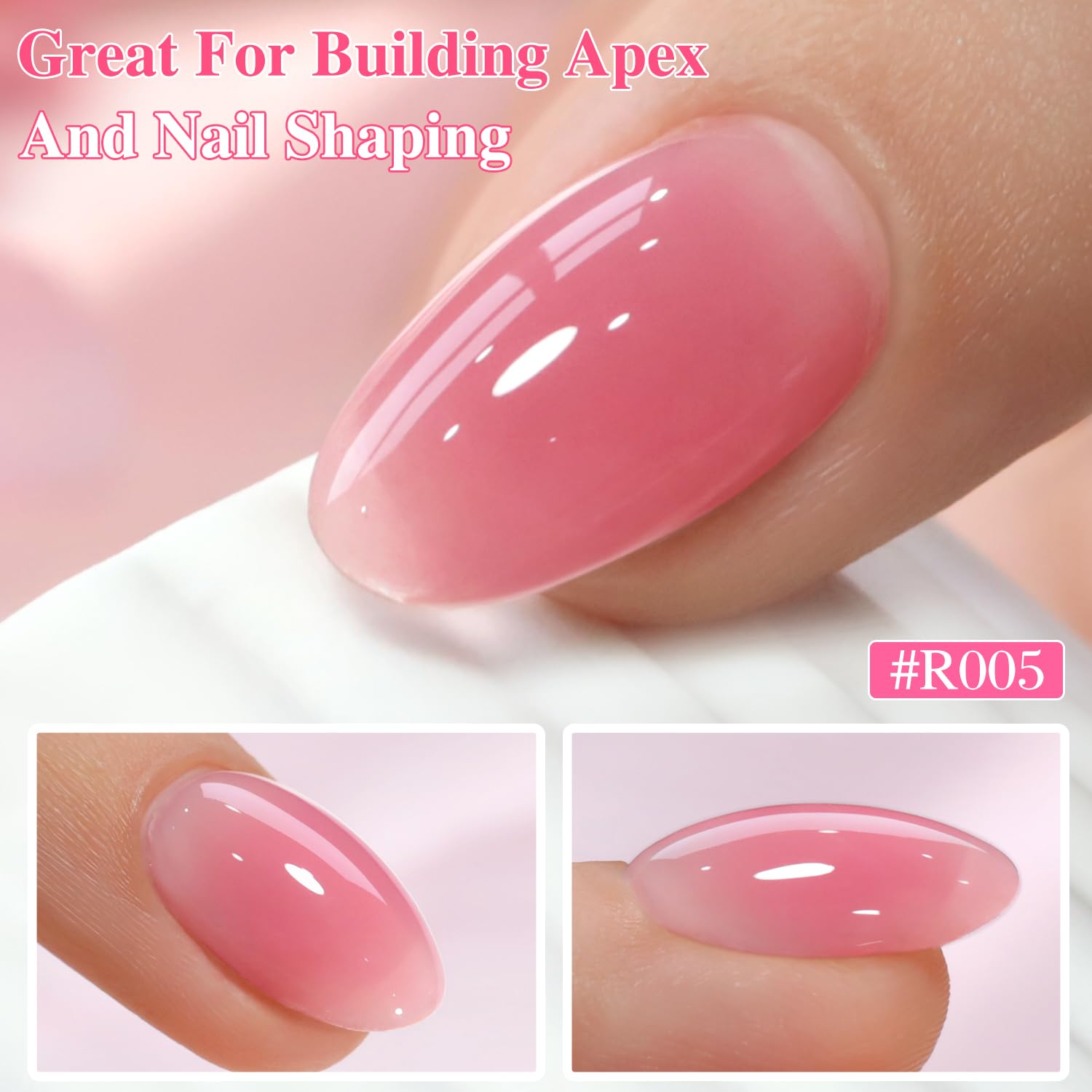 Rubber Base Gel Polish Set Nail Strengthener Builder Gel 6 x 15 mL