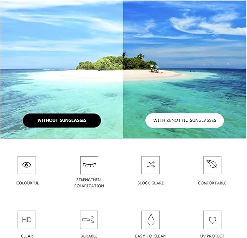 Miniatura 92 de ZENOTTIC Lentes de sol redondos polarizados, elegantes lentes de sol para hombres y mujeres, retro clásicos, selección de varios estilos