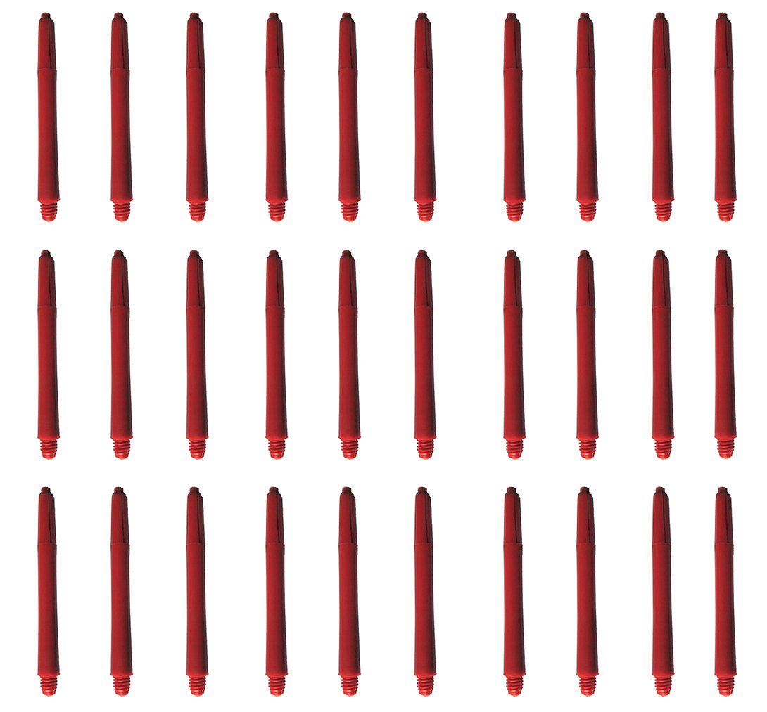 10 sets of 3 (30 Pieces) 2ba Deflectagrip Red nylon dart shafts Medium size 48 mm 2"