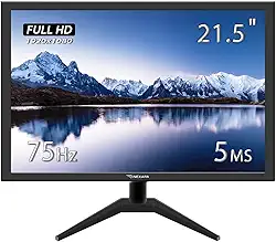 Monitor LED 21.5' Full HD 75Hz - Tela para PC com 5ms, HDMI/VGA, Modo Leitura, Contraste 1000:1 e Design Compacto para Home Office, Estudos e Uso Diário