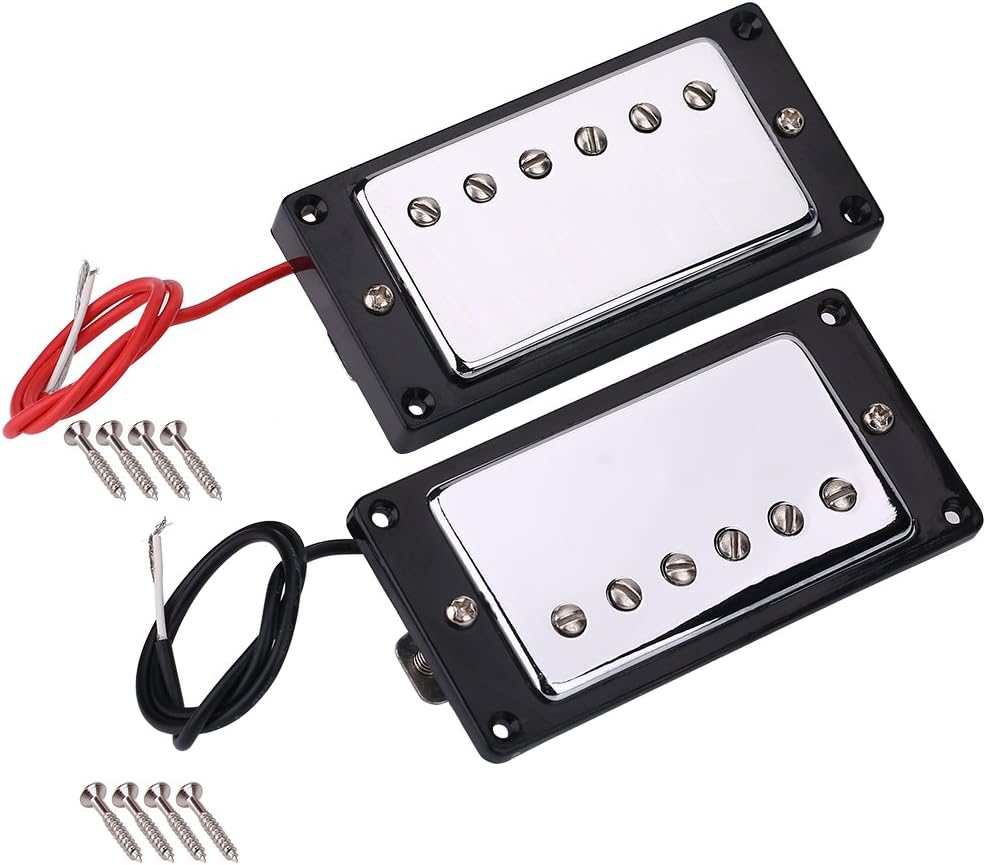Dilwe Neck Bridge Pickup Humbucker Guitar Pickup Set with Mounting Screws Guitars Accessory