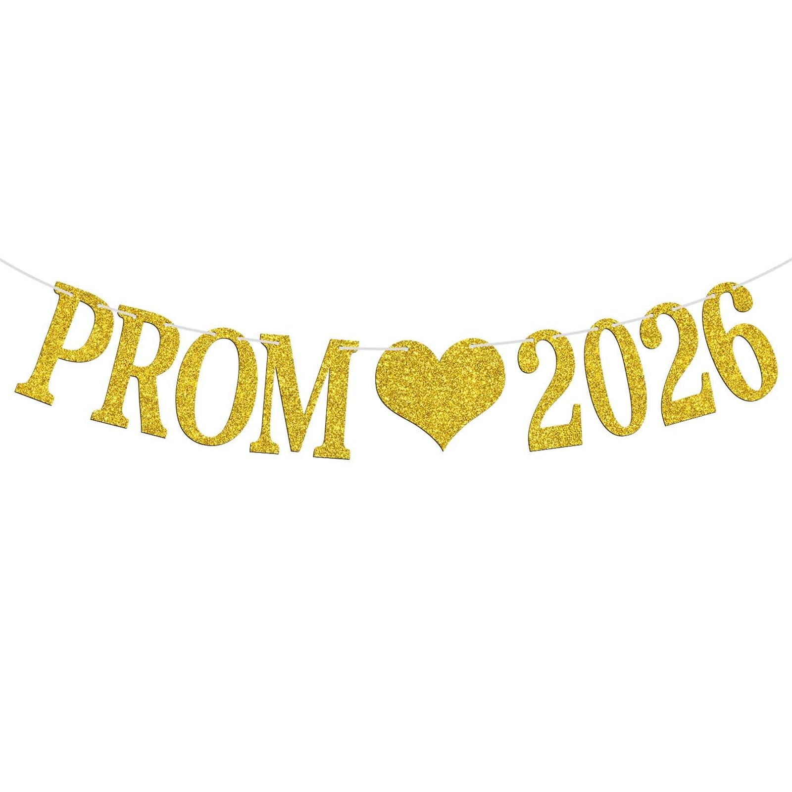 Prom Decorations 2026 Prom Banner, Gold Glitter Proms Decoration, Large Banner Decorations for Party, Class of 2026 Graduation Party Supplies for High School College, Prom's Backdrop for Photoshoot