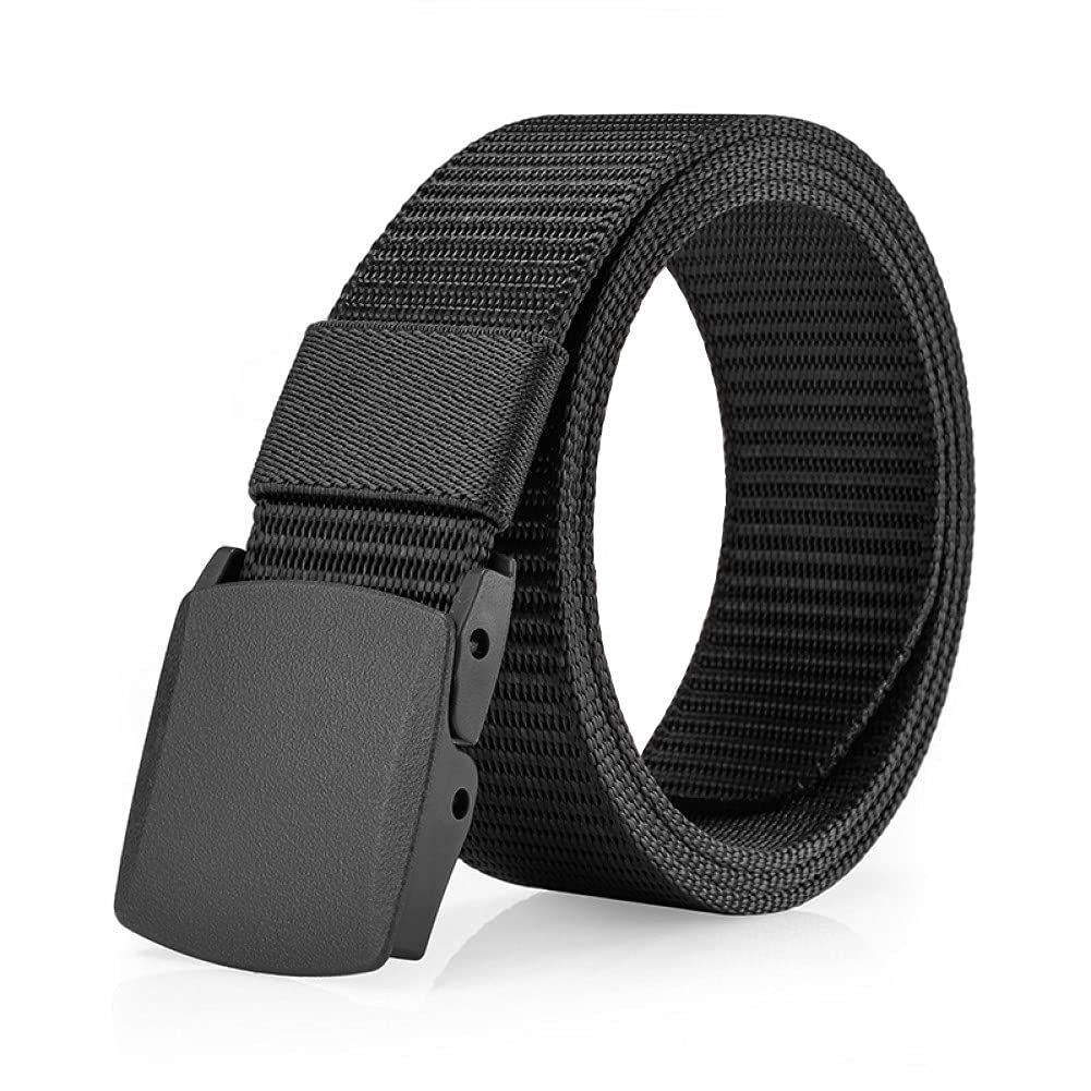 Hycoprot Unisex Black Men's Tactical Military Webbing Belt - Canvas & Nylon, Quick Release For Sports, Walking, Hiking (Black)