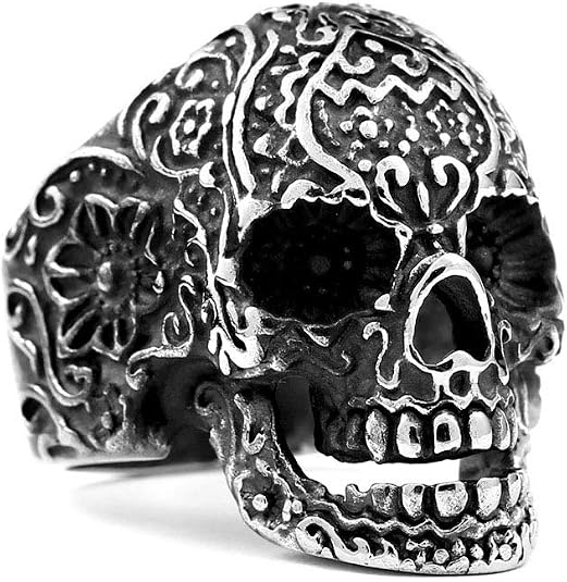 Genuine Stainless Steel Ring Jewelry for Men Fashion Punk Biker Skull Rings
