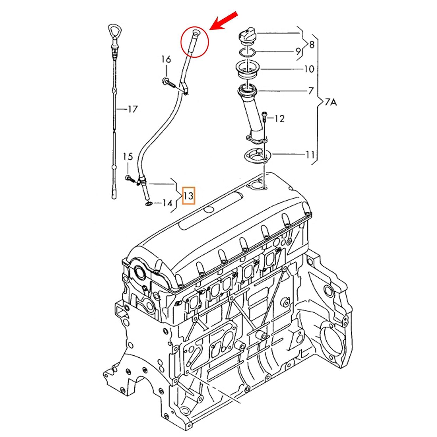 ŞERİF OTO - Metro dell'olio per Caravelle Mk5 Transporter T5 Touareg 2.5 Diesel 070115629KG 070115629K G 070115629 K