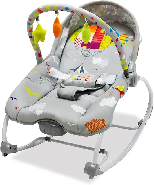 Asalvo Hamaquita Evolutiva Zeppelin Gris - Hamaca para Bebé con Música y Luz