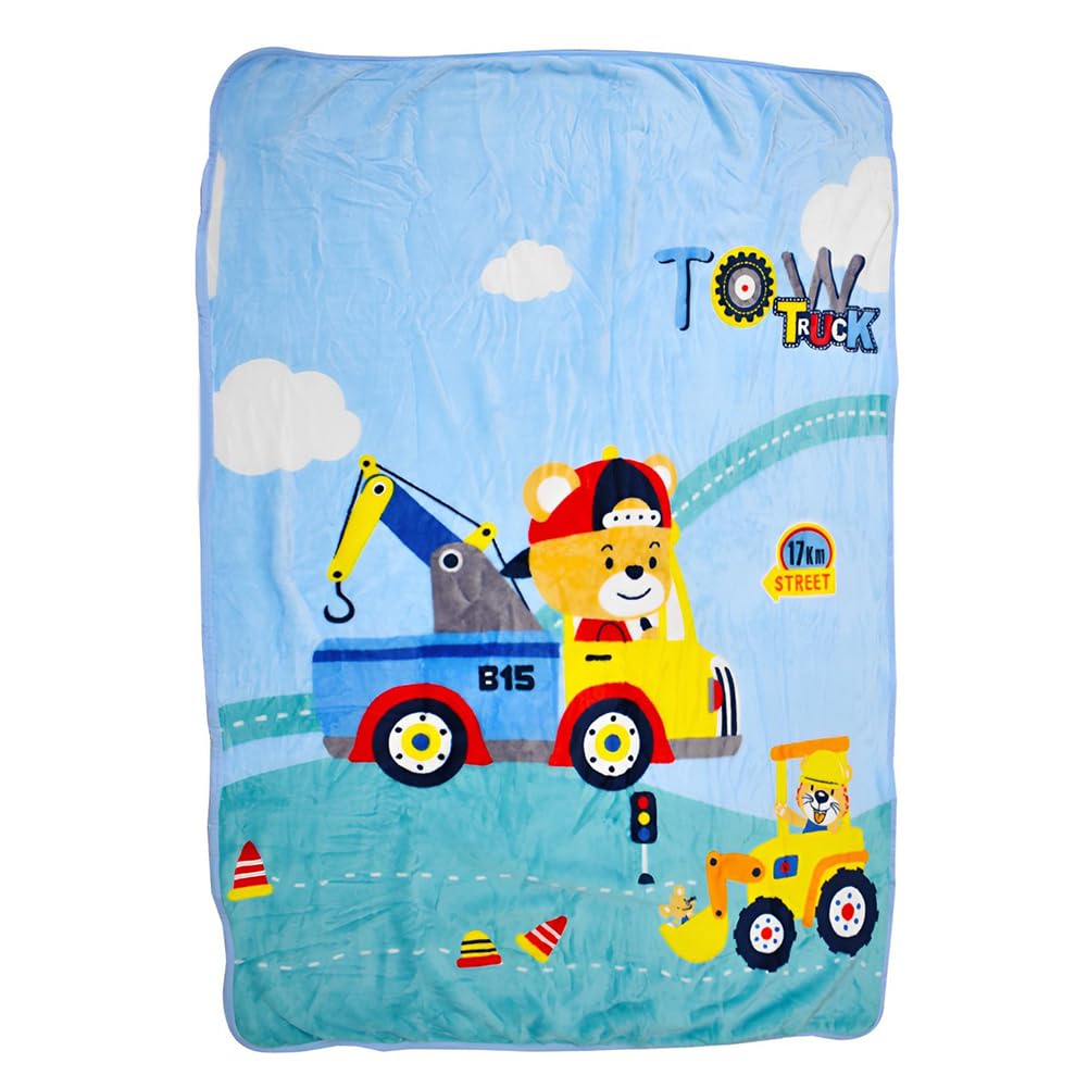 Flannel Blanket for Children, Plush Blanket, Engineering Vehicle Children's Blanket, Flannel Sofa or Bed, Flannel Blanket for Living Room(100 x 140 cm)