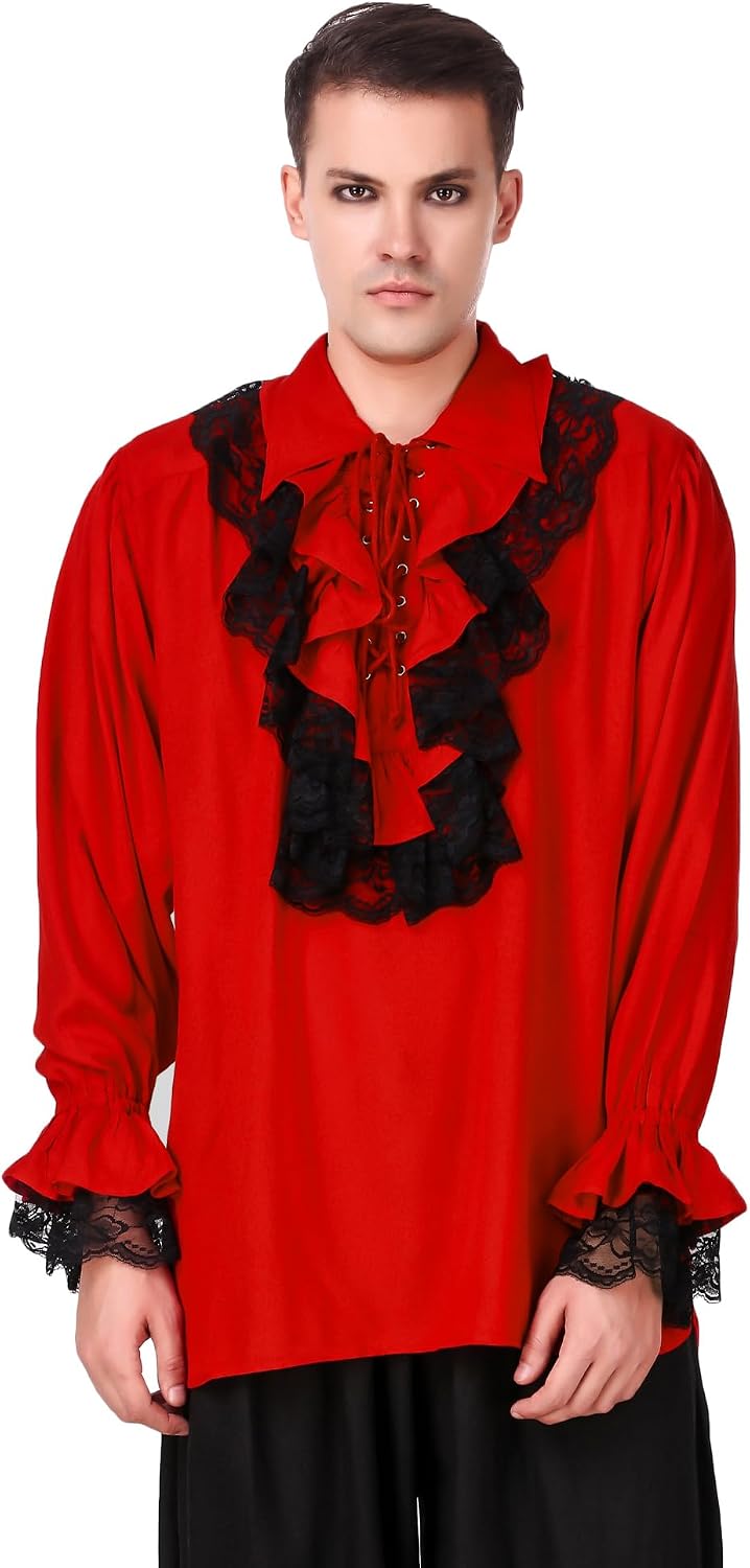 ThePirateDressing Medieval Poet's Roberto Cofresi Costume Pirate Shirt C1003