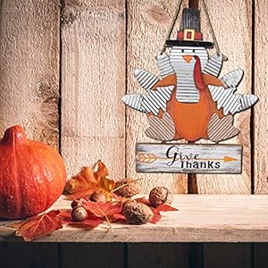 Zcaukya Wooden Board Carved Give Thanks Indoor Hanging Turkey Decor for Home Office Bedroom Kitchen Thanksgiving Harvest Day Decorations Zcaukya Wooden Board Carved Give Thanks Indoor Hanging Turkey Decor for Home Office Bedroom Kitchen Thanksgiving Harvest Day Decorations