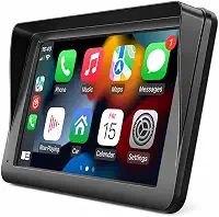 Tela CarPlay e Android Auto 7 Polegadas para Carro, Multimídia Automotiva Universal com Conexão Sem Fio, Bluetooth, Tela Touch IPS, GPS, Música e Chamadas Mãos Livres, Compatível com iPhone e Android