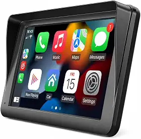 Tela CarPlay e Android Auto 7 Polegadas para Carro, Multimídia Automotiva Universal com Conexão Sem Fio, Bluetooth, Tela Touch IPS, GPS, Música e Chamadas Mãos Livres, Compatível com iPhone e Android