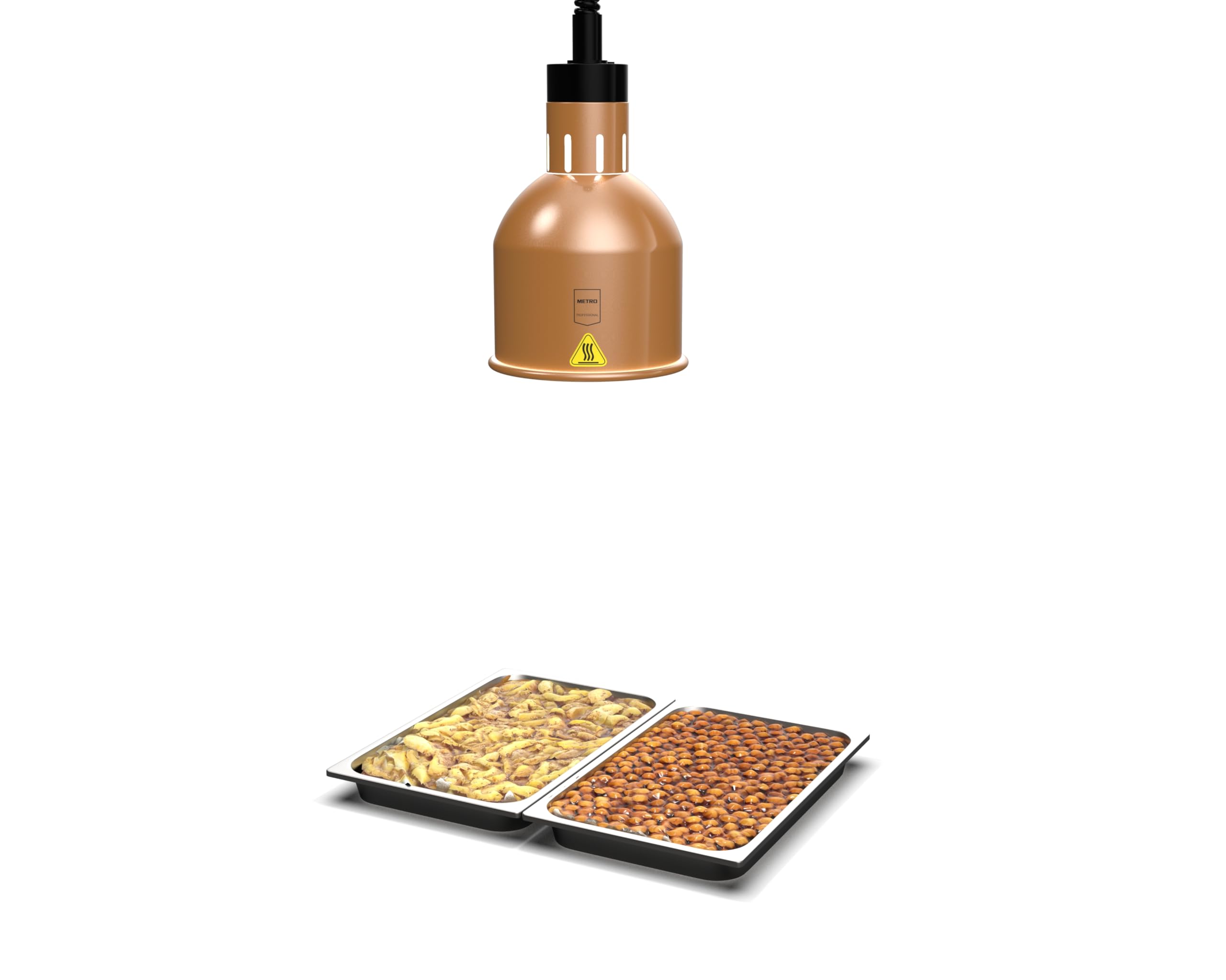 METRO Professional Lámpara Calefactora GWL1000B, Aluminio, Ø 17.5x176cm, 250W, Altura Ajustable (68-200 cm), Interruptor De Encendido/Apagado, Bronce