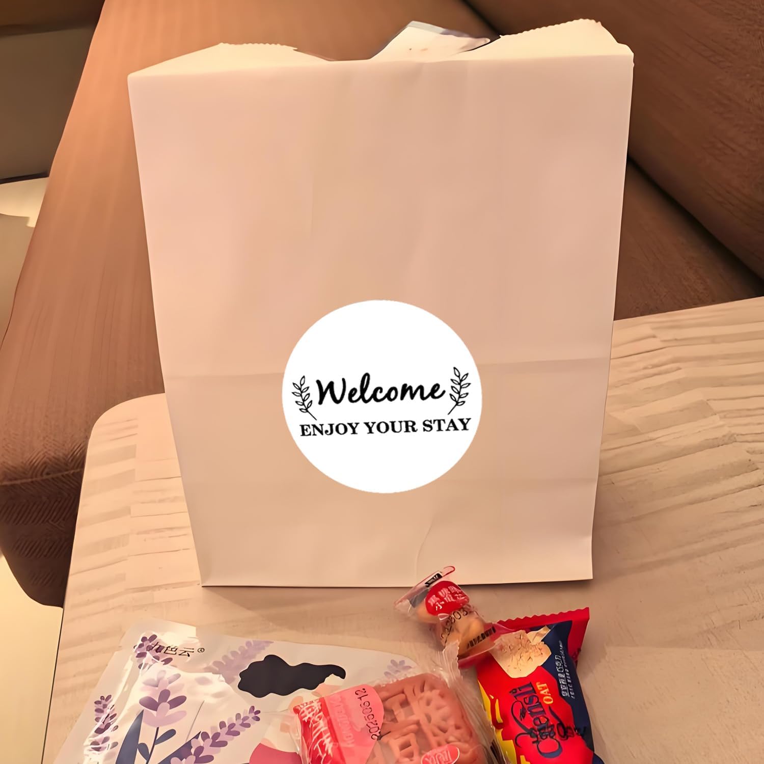 Welcome Hotel Guest Stickers,2 Inch Hotel Key Card Envelope Seals,500 Pcs Per Roll - Image 6