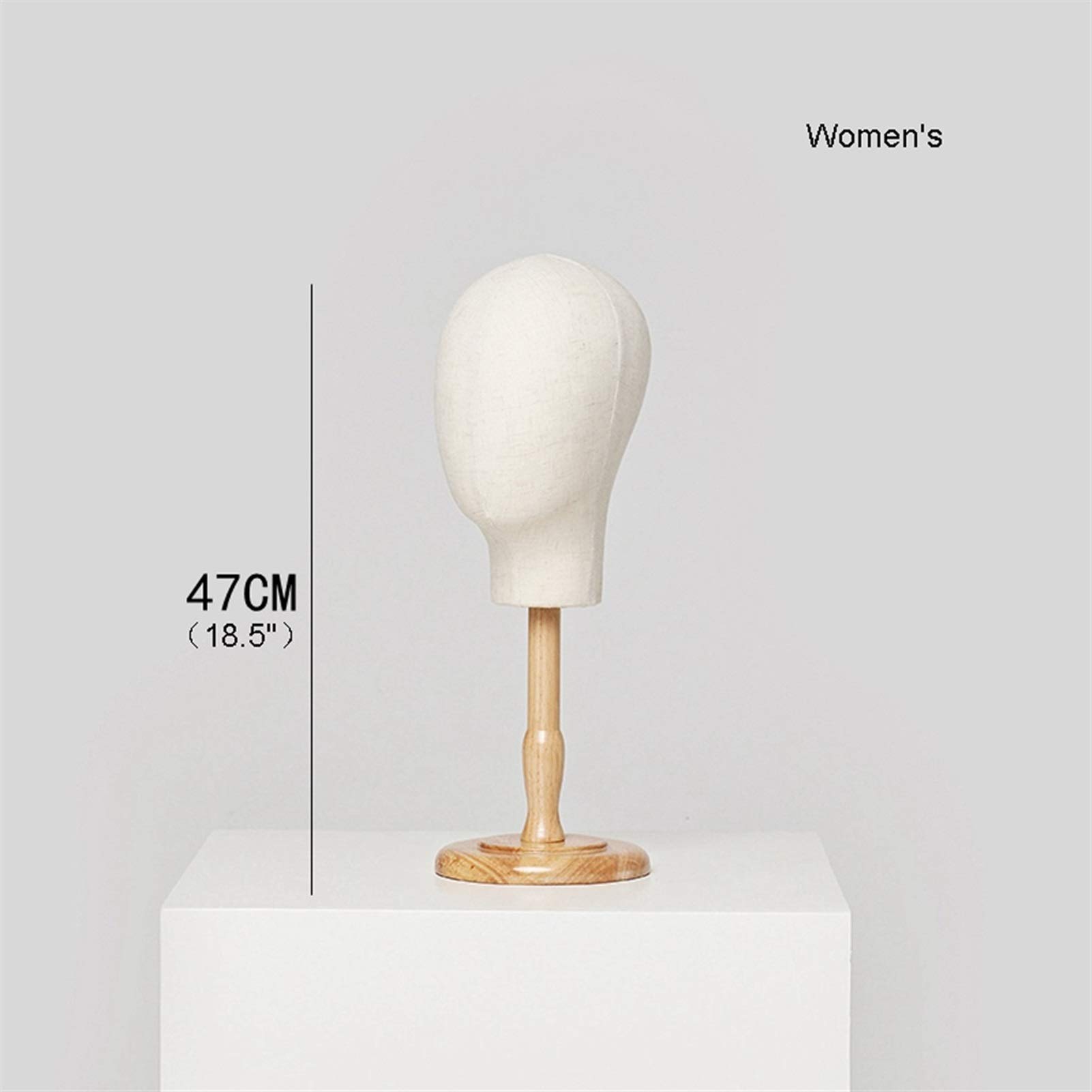 Stojak na biżuterię Mannequin Hat Display Stand Male and Female Head Mold Dummy Head Jewelry Jewelry Scarf Wig Display Stand Cloth Head Mold with Wooden Base Uchwyt do wyświetlania biżuterii (Color :