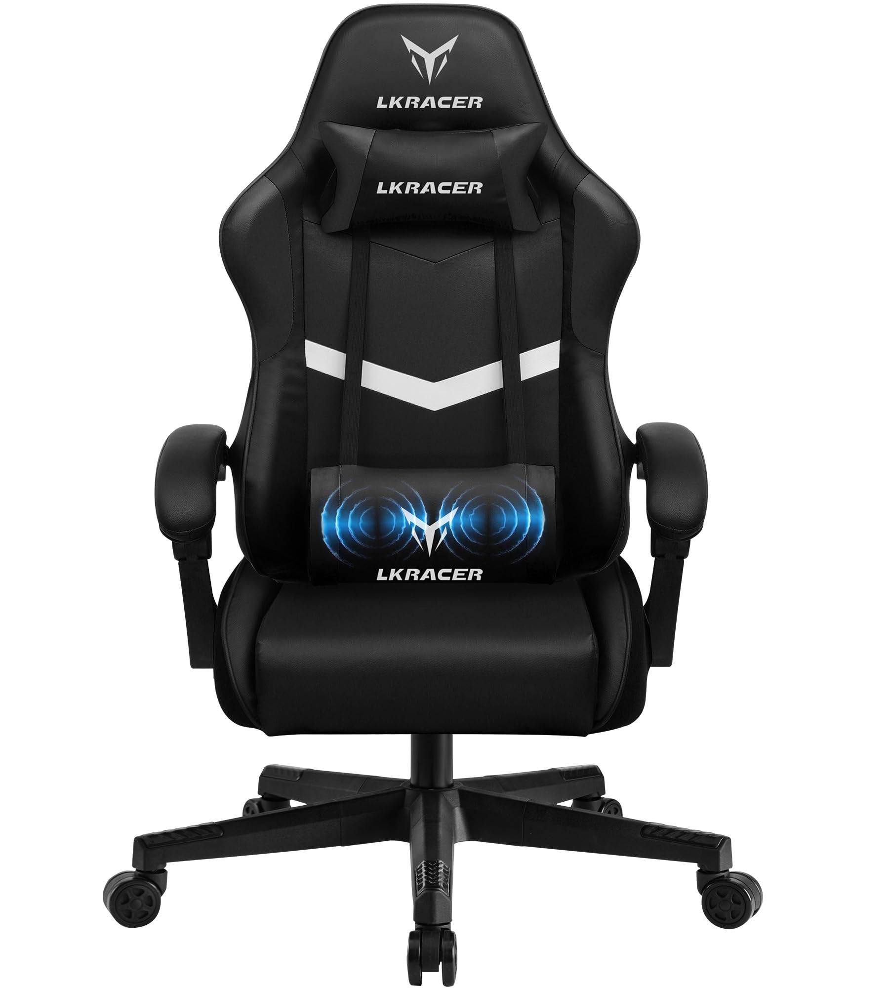 GTPLAYER Silla de Oficina para Gaming, Masaje, sillón Gamer, Silla ergonómica para Gamer, reposacabezas, cojín Lumbar, Acolchado, Silla giratoria