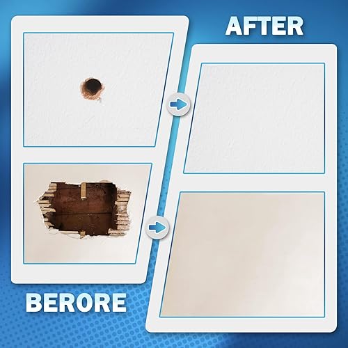 Miniatura 4 de Seloom Kit de reparación de paneles de yeso, tamaño mejorado, kit de parches de paneles de yeso de 2610 pulgadas, agujero grande, kit de reparación