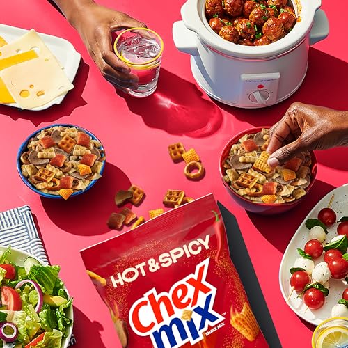 Chex Mix Hot and Spicy Savory Snack Mix, Family Size, Snack Bag, 13.5 oz image 8