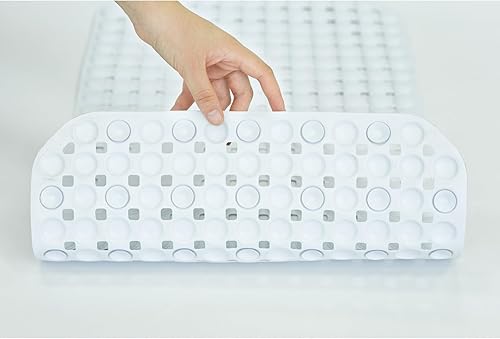 Miniatura 2 de SELIBRE Tapete antideslizante para bañera con potentes ventosas de 0.78 pulgadas y orificios de drenaje, lavable a máquina y de secado rápido,