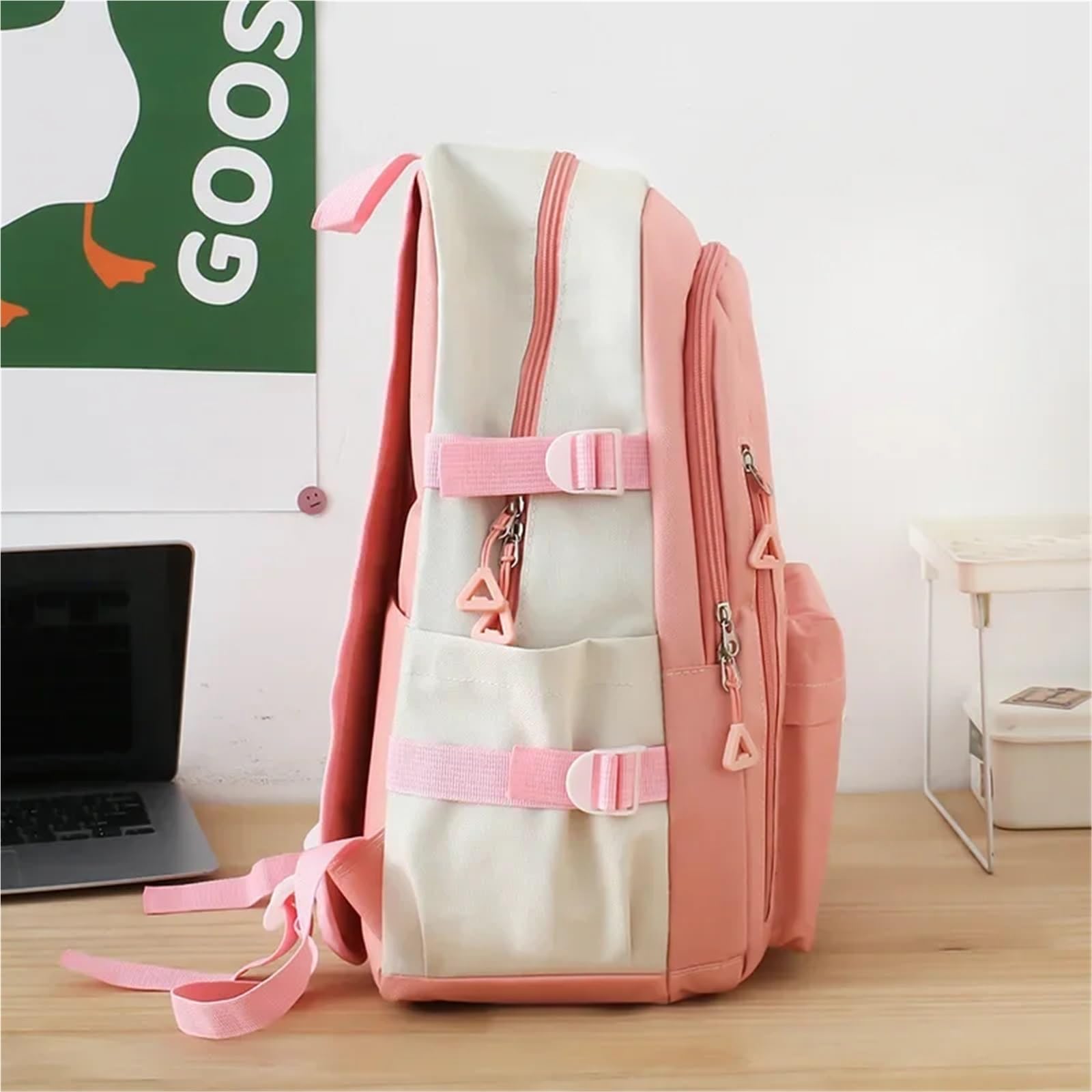 YZSMYY 5-częściowy zestaw płóciennych plecaków blokowych, torba podróżna Bookbag dla uczniów gimnazjum o dużej pojemności(Purple)