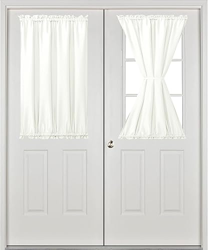 Miniatura 74 de Hiasan Cortinas para ventana de puerta delantera, bolsillo para barra, cortina de privacidad semitransparente para puerta francesa, 1 panel
