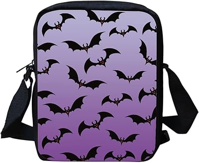 Suhoaziia Purple Bat Shoulder Purse Small Crossbody Bags for Kids Boys Girls Travel