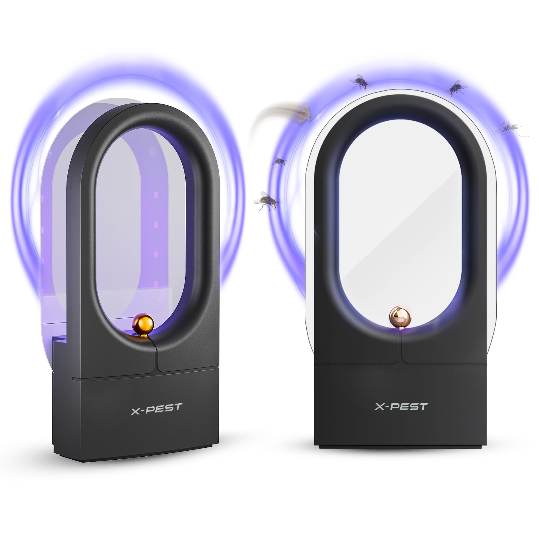 Flying Insect Trap 2 Packs, Fly Trap Captures Houseflies Gnats Flies and Mosquitos Moths with 8 Refill Glue Board Indoor Bug Trap