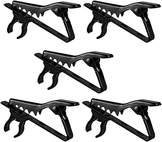 【5個セット】AQUALOACH ピンマイク クリップ 6mm用 5個セット ラベリアマイク マイククリップ 交換用 予備 強力ばね ワニ口クリップ 小型 軽量 ブラック 襟 服にしっかり固定 配信 録音 YouTube ZOOM 会議