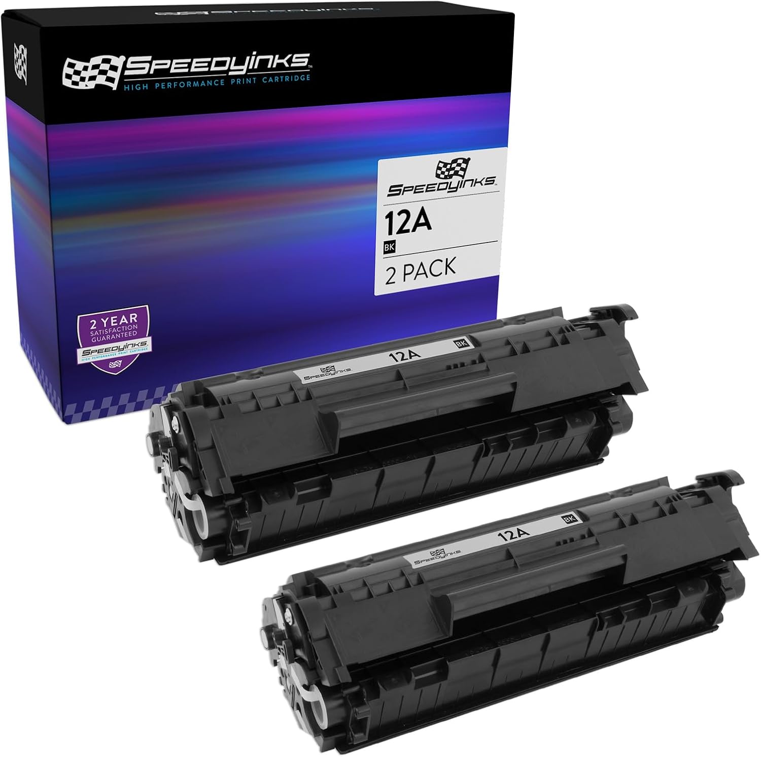 SPEEDYINKS Compatible Replacements for HP 12A Black Toner Cartridge 2-Pack for Use in LaserJet: 1010, 1012, 1018, 1020, 1022, 1022n, 1022nw, 3015, 3020, 3030, 3050, 3052, 3055, M1319, M1319f