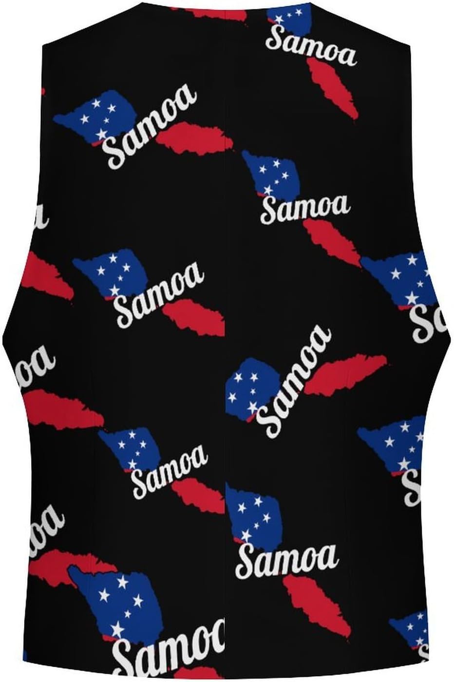 U.S.A.Samoa Map Flag Men's Suit Vest Business Tuxedo Dress Vests Waistcoat Wedding Party