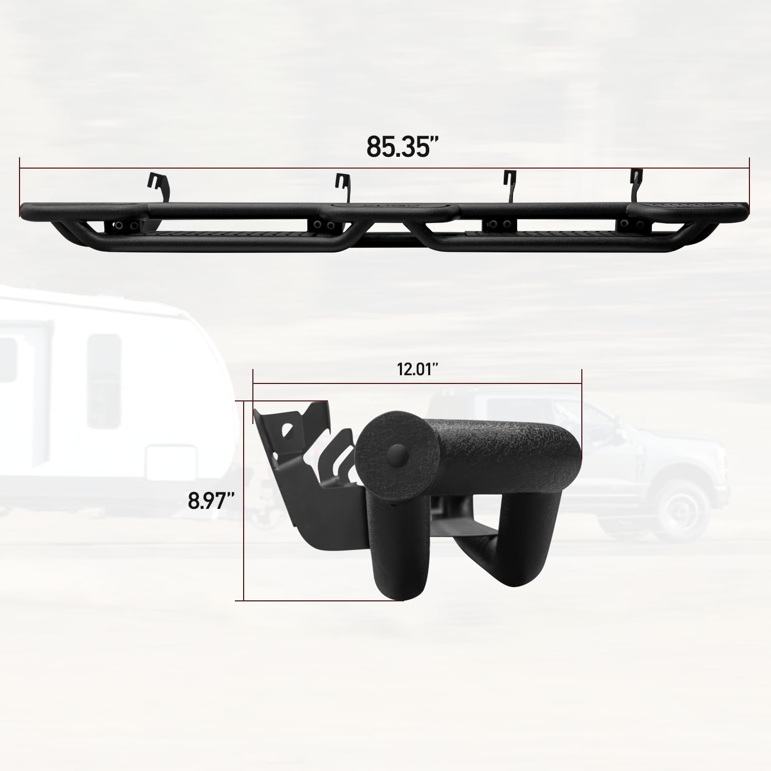 Drop Down Side Step Bars Running Boards Compatible with 2007-2018 Chevy Silverado/GMC Sierra 1500 and 2007-2019 Chevy Silverado/GMC Sierra 2500HD 3500HD Crew Cab (Excl. Diesel Version)