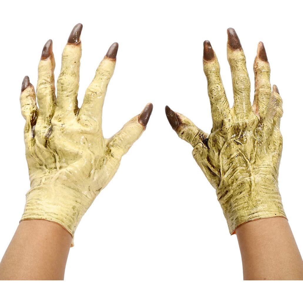 Wedhapy Unisex 2Pcs Halloween Claw Gloves Halloween Zombie Hands Halloween Costume Party Costume Decorations Halloween Jokes Prank Tricks Adult Accessory One Size