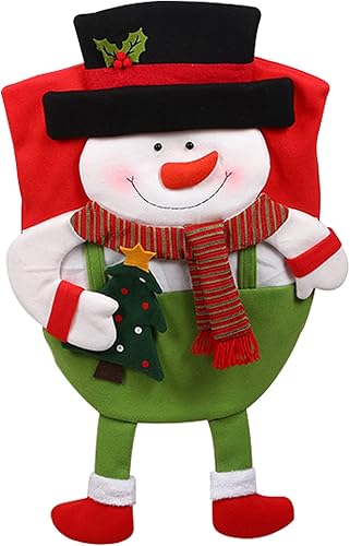Paquete de 2 fundas para sillas de Navidad, de felpa, Papá Noel, muñeco de nieve, elfo, fundas de asiento de Navidad para sillas de comedor, fundas