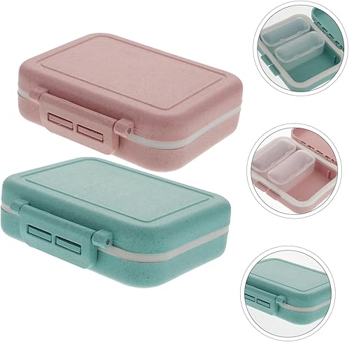 Miniatura 9 de GLEAVI Pastillero de 2 piezas para bolsos, pastilleros, portátil, organizador de medicamentos, estuche para tabletas, pastillero diario, dispensador
