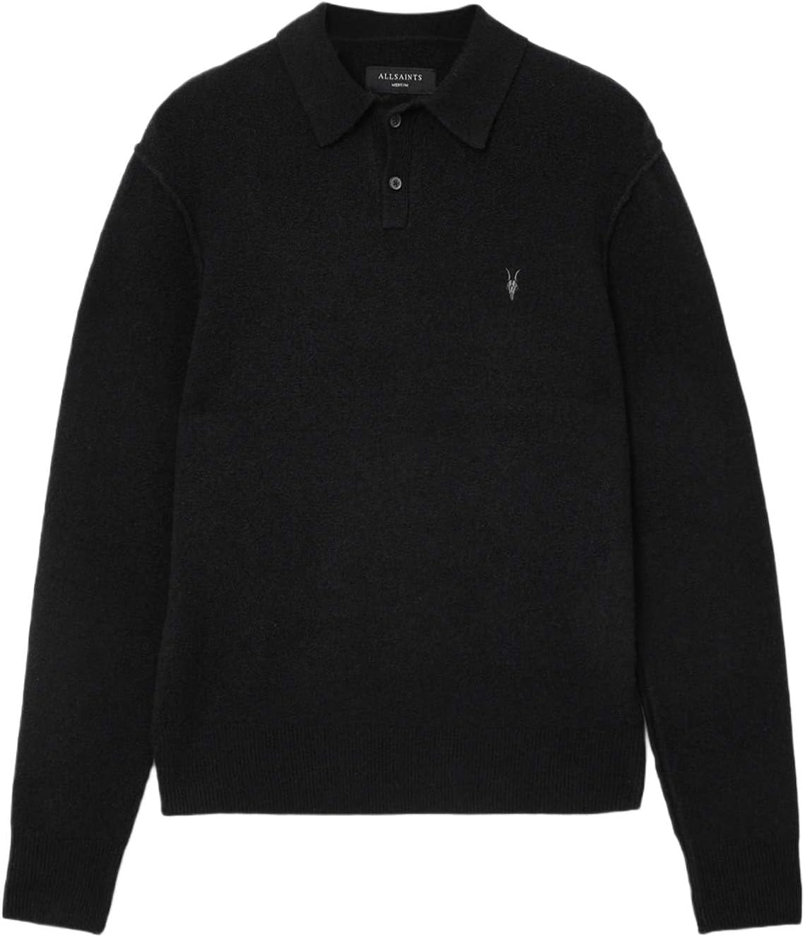 Allsaints Mens Statten Ls Polo - Image 8