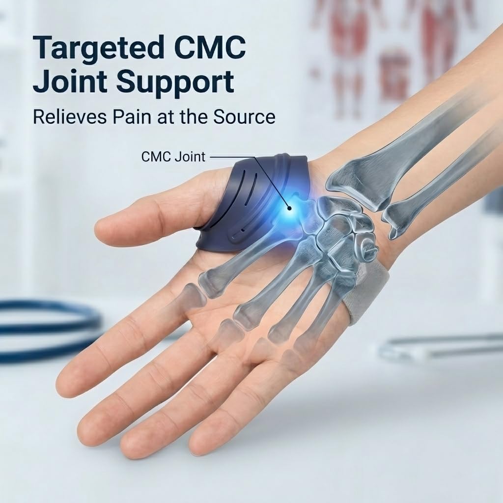Nvorliy CMC Joint Thumb Arthritis Brace, CMC Thumb Support Brace for Osteoarthritis, CMC Joint Pain Relief, Tendonitis, Arthritis - Thumb Stabilizing Orthosis (Left - with Thumb Sleeve, Medium)