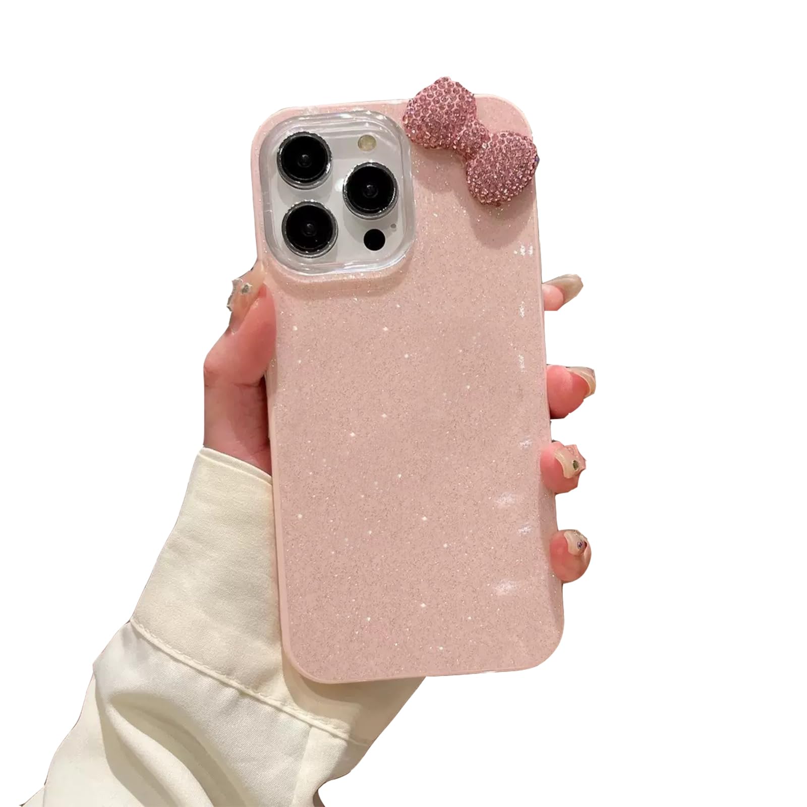 CYTCreation Cute Pink Bow Case for iPhone 11 Case, with Shockproof Soft Silicone Kawaii Phone Case 3D Cover Phone for Kids Girls and Womens