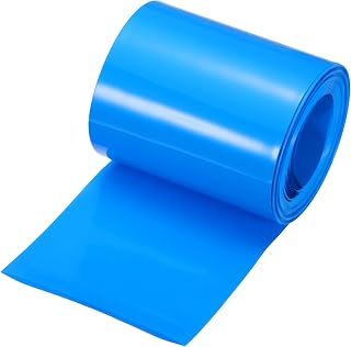 sourcing map Tubo termorretráctil de PVC para batería, 54 mm de diámetro, 85 mm, plano, 26 pies, color azul, buen aislamiento para paquete de baterías, 8 m