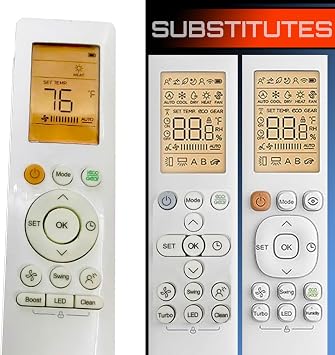 Replacement Air Conditioner Remote for Senville Aura and More Models Fahrenheit Display + Backlit