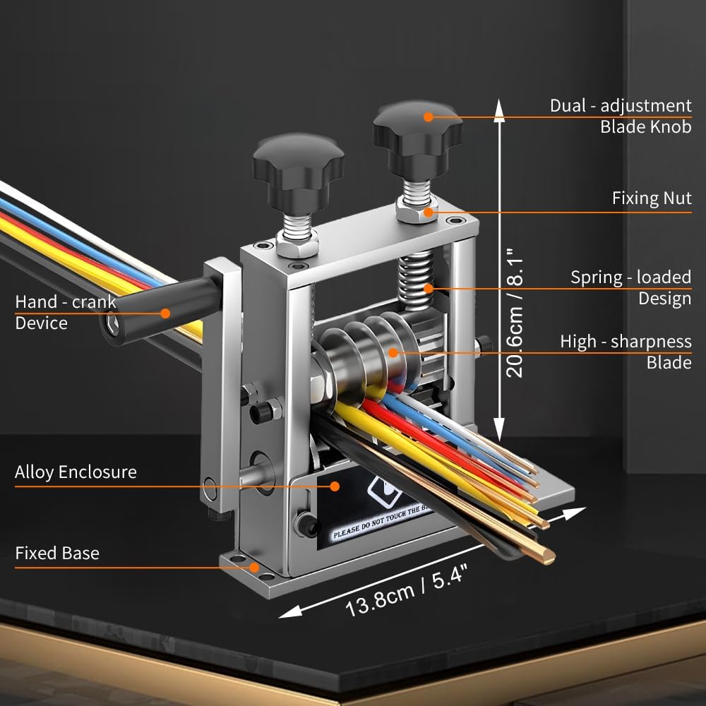 BAUSATZ Wire Stripper, Cable Stripper Wire Stripper Machine Cable Stripper Machine for Diameter 3-17mm Cable, with 6 Channels 5 Blades + 2 Extra Blades