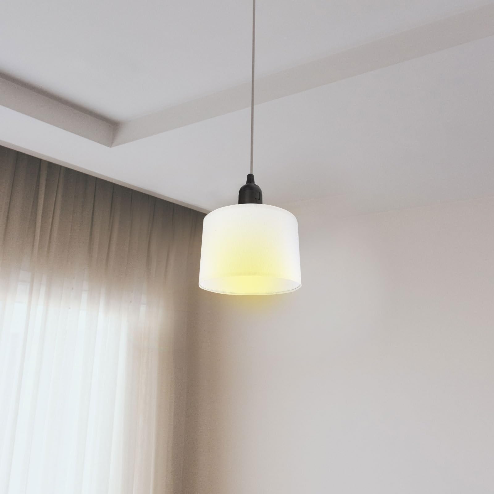 Lampenschirm Abnehmbar und Installieren E27 Stehlampe aus Weißem Stoff mit Zylindrischem Design für Tischlampe und Bürobeleuchtung