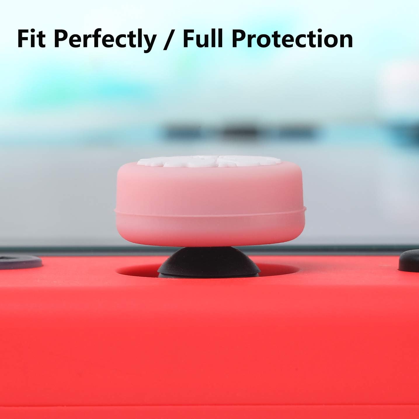 LightPro Switch Thumb Grip Caps Joystick Cap for Nintendo Switch and Switch Lite, Cute Sakura Flower Soft Silicone Analog Stick Cover for Joy-Con Controller (Pink)