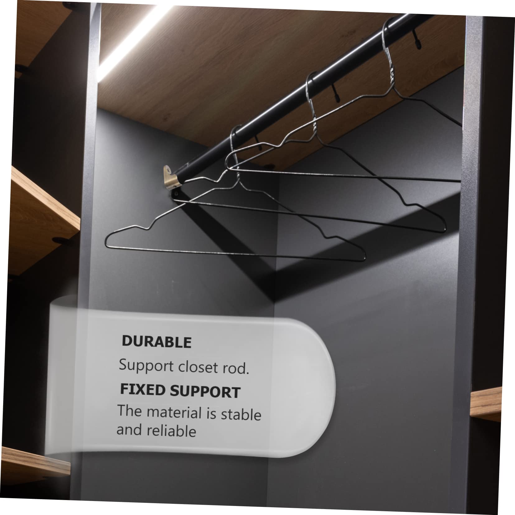 Lot De 2 Supports De Tringle Pour Placard En Alliage De Zinc - 16 Cm, Antirouille, Fixation 3 Trous